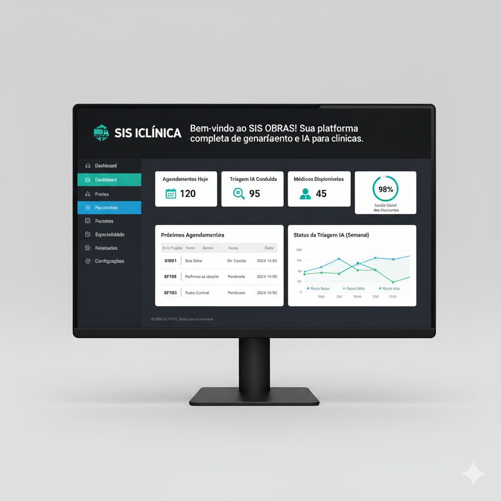 Mockup da plataforma SIS ICLINICA