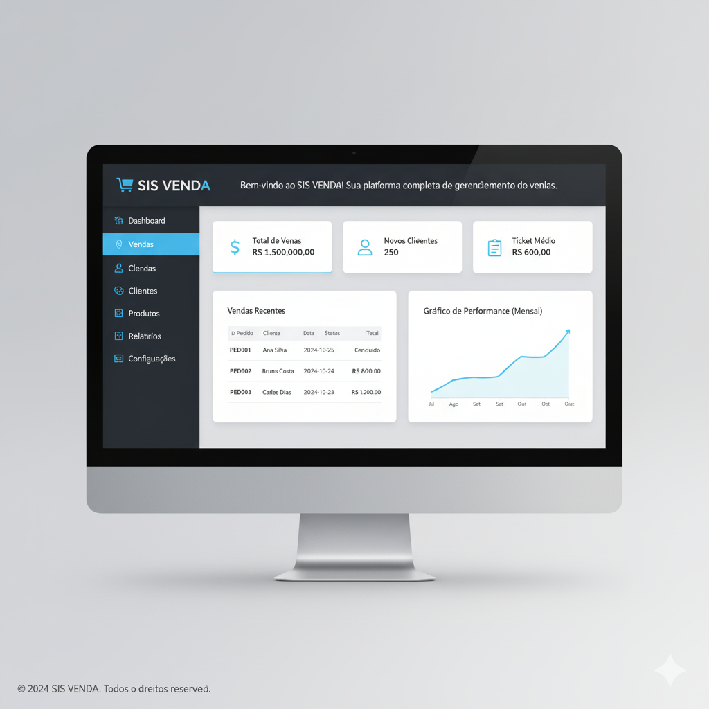 Mockup da plataforma SIS VENDA